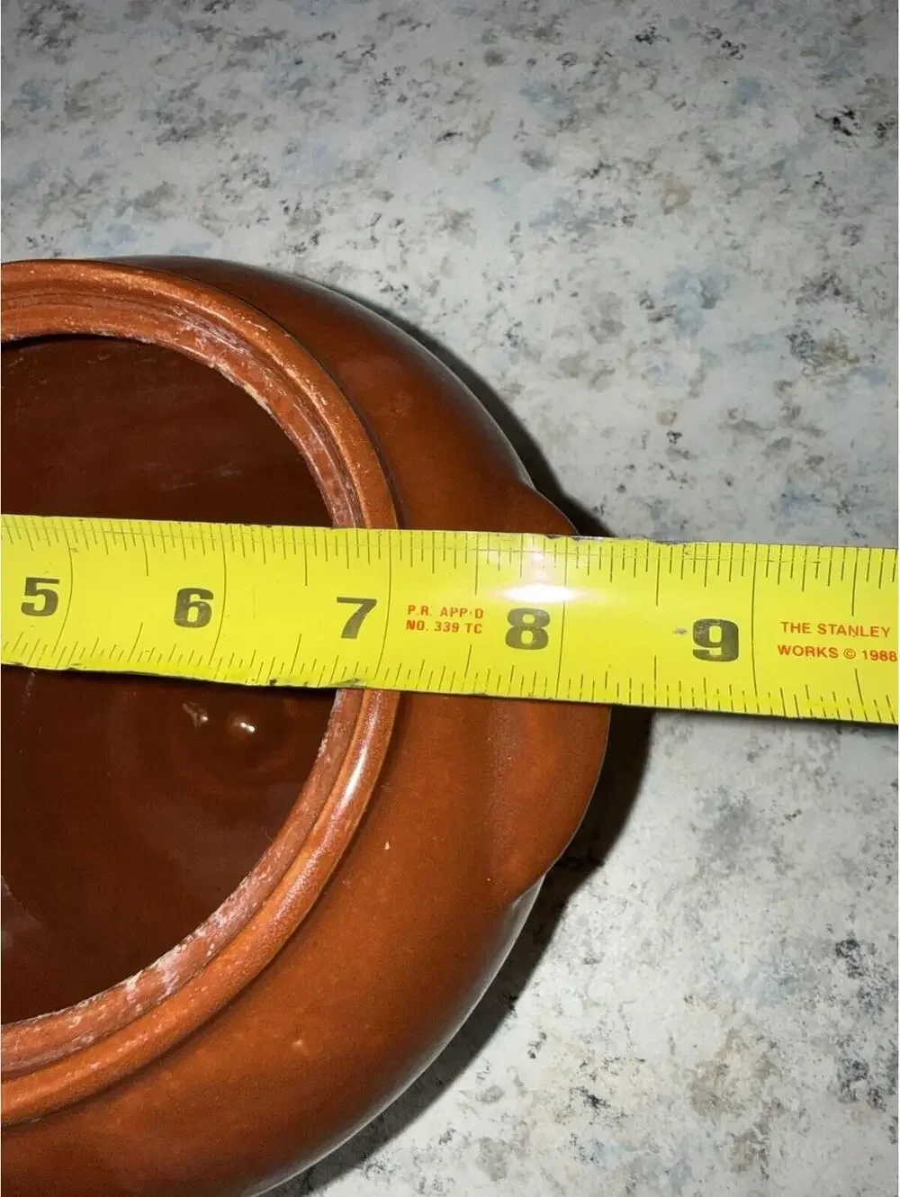 Vintage Bean Pot Handle Rustic Earthenware Bowl 10 Inch, Country, Cottage Core